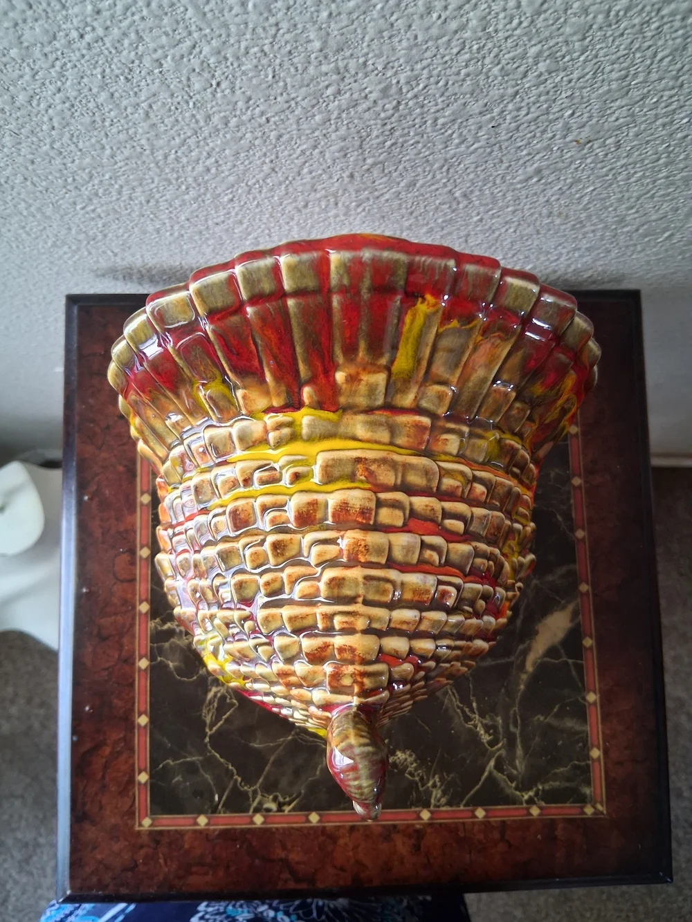 Ceramic Turkey Figurine Decorative Sculpture - Artist Signed Vintage High Gloss